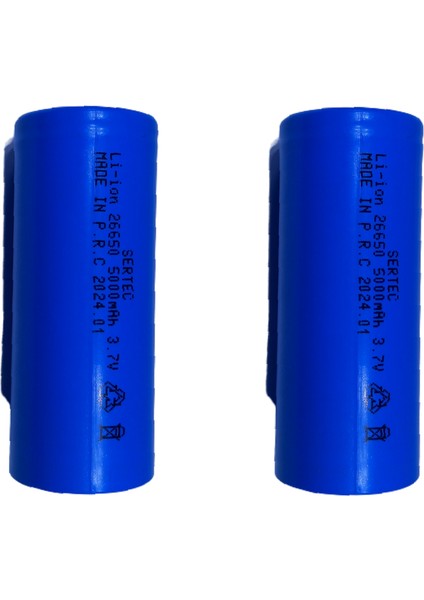 Şarj Edilebilen Pil 26650 3.7 Volt 5000 Mah Li-Ion Şarjlı Pil ( 1 Adet )