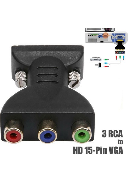 Rgb Dişi - Hd 15-Pin VGA Tarzı Bileşen Video Jak Adaptörü Dönüştürücü (Yurt Dışından)