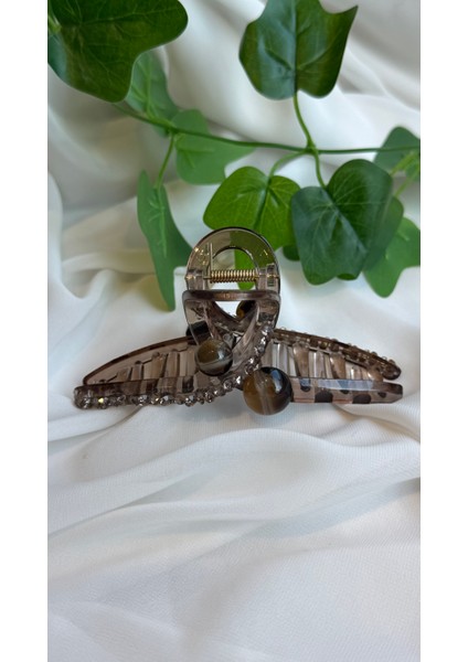 Zirkon Taş Detay Kahberengi Mandal Toka