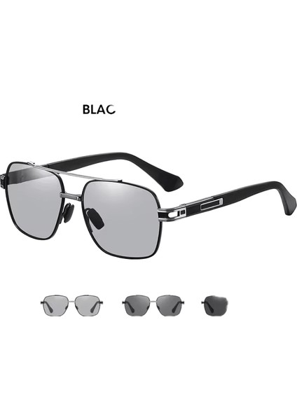 Coolpandas Yüksek Kaliteli Güneş Gözlüğü Polarize Erkek Kadın Fotokromik UV400 Koruma Sürüş Güneş Gözlükleri Unisex Bukalemun Lenslens Rengi:siyah Gümüş-Gri/çerçeve Rengi:orijinal (Yurt Dışından)