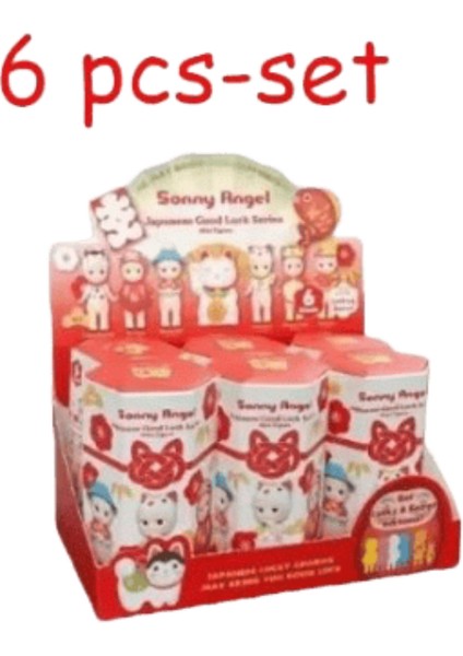 Sonny Angel Kör Kutu Karakter Melek Iyi Şanslar Serisi Anime Karakter Süslemeleri Bebek Noel Hediyeleri Masa Üstü Süslemeleri Renk: 6 Adet Set (Yurt Dışından)