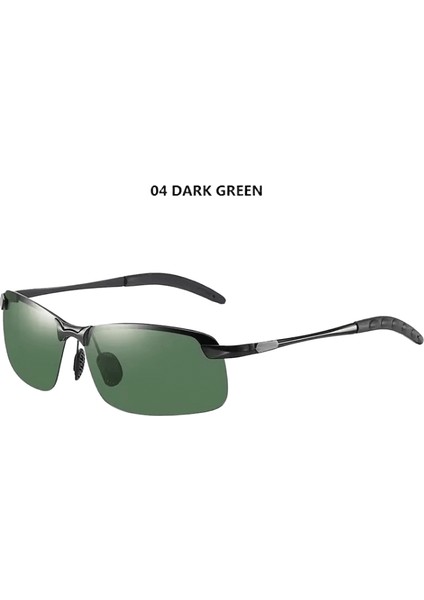 Klasik Lüks Erkek Polarize Güneş Gözlüğü Erkekler Kadınlar Için Sürüş Balıkçılık Yürüyüş Güneş Gözlükleri Erkek Vintage Gözlük Adam Shades UV400 Lensler Renk: 04 Koyu Yeşil (Yurt Dışından)
