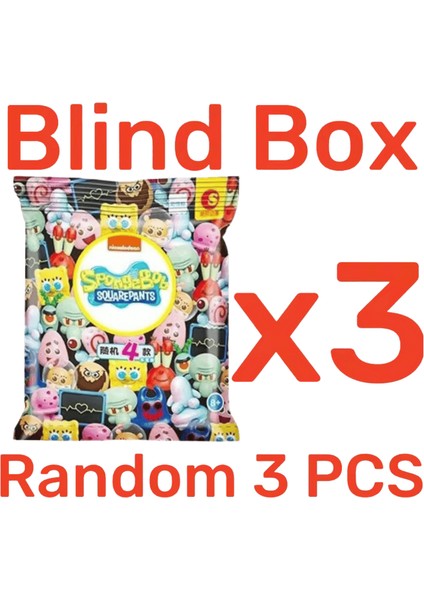 Chaosheng Anime Spongebob Squarepant Serisi Kör Kutu Bebek Dekorasyon Patrick Ahtapot Sevimli Dekoratif Çocuk Oyuncakları Renk: Rastgele 3 Adet (Yurt Dışından)