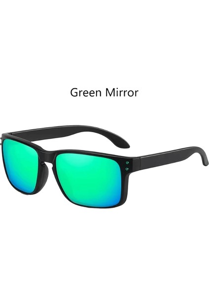 Moda Erkek Kadın Vintage Kare Polarize Güneş Gözlüğü Sürüş Balıkçılık Marka Tasarımcı Güneş Gözlüğü Adam Retro Shades UV400 Gözlüklens Rengi: Yeşil Ayna (Yurt Dışından)