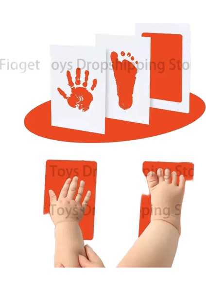 Bebek Dıy El ve Ayak Izi Kiti Mürekkep Pedleri Fotoğraf Çerçevesi El Izi Yürümeye Başlayan Çocukların Hediyelik Eşya Aksesuarları Güvenli Temiz Bebek Duş Hediye Rengi: Turuncu (Yurt Dışından)