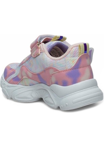 034-25 Simli Kelebek Kız Çocuk Sneaker Pembe Beyaz 26-30