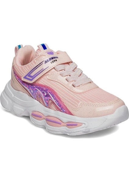 010-25 Simli Maskotlu Kız Çocuk Sneaker Pudra Pembe 31-35