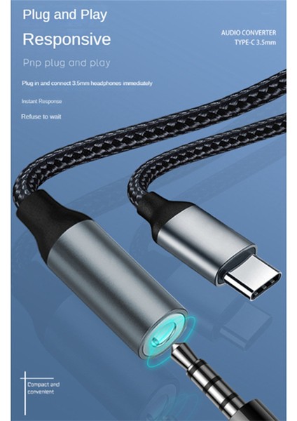 USB Type C - 3,5 mm Aux Adaptörü Type-C 3 5 Jack Ses Kablosu Kulaklık Dönüştürücü Galaxy S21 Ultra S20 Için (Yurt Dışından)