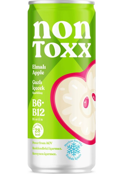 NON TOXX ELMALI, GAZLI İÇECEK X3 ADET