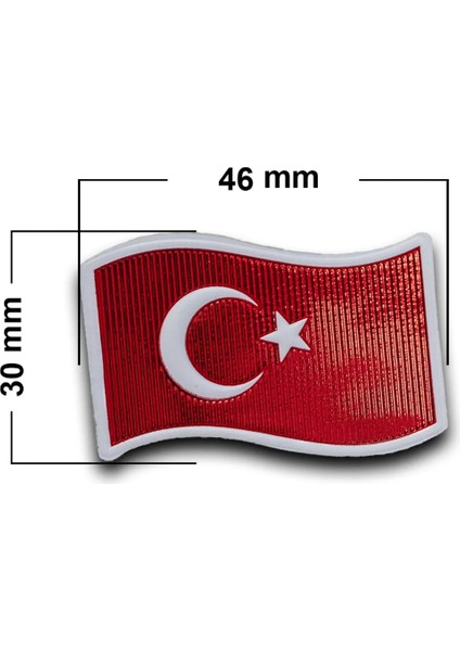 Dalgalı Türk Bayrağı Kol Arması Patch