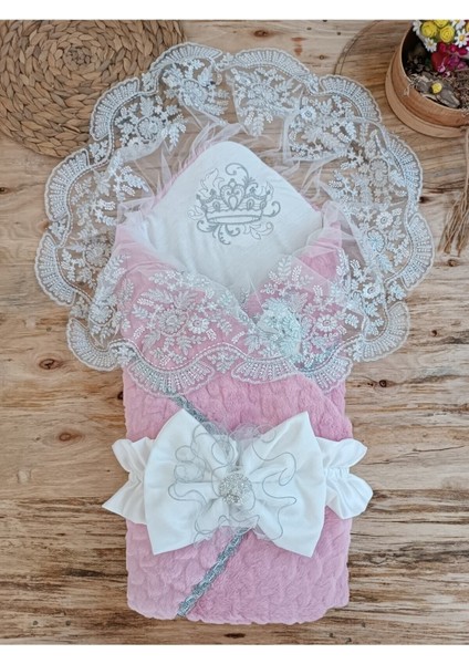 Kışlık Bebek Dış Kundak Battaniyesi Dantelli Pembe Bebek Kundağı Unisex Hastane Çıkışı Mevlütlük fiyatları