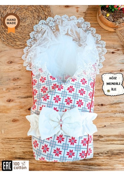 Bebek Battaniyesi Dış Kundak Dantelli Bebek Kundağı Unisex Hastane Çıkışı Hediyelik Yenidoğan