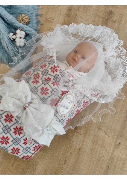 Bebek Battaniyesi Dış Kundak Dantelli Bebek Kundağı Unisex Hastane Çıkışı Hediyelik Yenidoğan modelleri