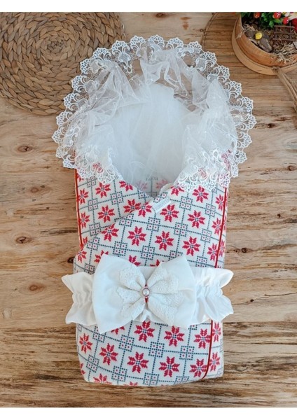 Bebek Battaniyesi Dış Kundak Dantelli Bebek Kundağı Unisex Hastane Çıkışı Hediyelik Yenidoğan