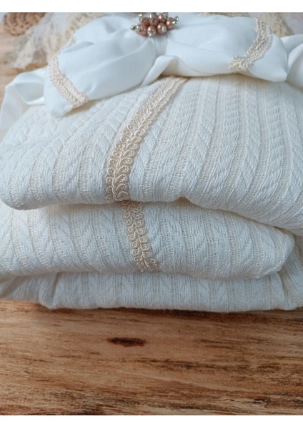 Triko Örgü Kız Erkek Bebek Batttaniyesi Kundağı Kalın Dantelli Yenidoğan Hastane Çıkışı Hediyelik modelleri