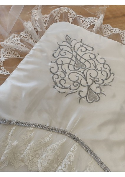 Ekru Kız Erkek Bebek Battaniyesi Kundağı %100 Pamuklu Dantelli Yenidoğan Hastane Çıkışı Mevlütlük KND45369 modelleri