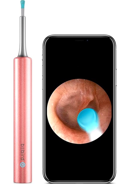 T5 5mp Kamera 3.5mm Lens Şarjli Wifi Görüntülü Kulak Temi̇zleyi̇ci̇ Pembe Renk