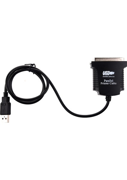 USB → Yazıcı Paralel Port 36PIN Erkek Dönüşüm Kablosu Siyah (Yurt Dışından)