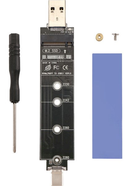 Çift Protokol Tip-C Tip-A M.2 Nvme Pcıe Ngff Usb3.1 Gen2 10GBPS M2 SSD Kasa Adaptör Kartı 2230/2242/2260/2280 Için (Yurt Dışından)