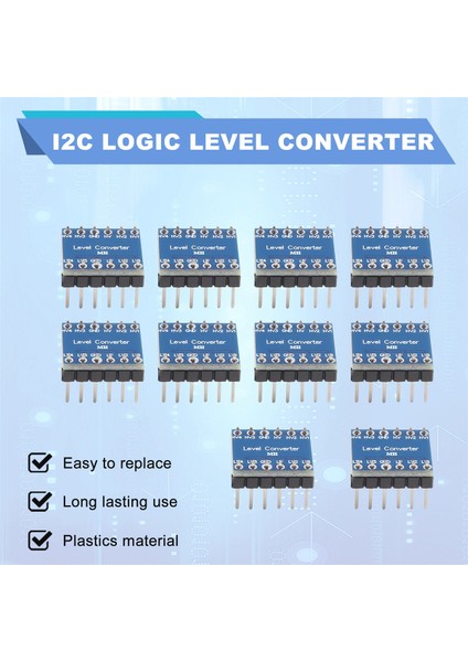 10 Adet 4 Kanal Iıc I2C Mantık Seviyesi Dönüştürücü Çift Yönlü Modül 3.3V Ila 5V Değiştirici (10'lu Paket) (Yurt Dışından)