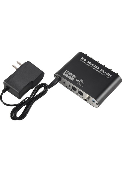 5.1 Audio Rush Dijital Ses Kod Çözücü Dönüştürücü - Optik Spdıf/ Koaksiyel Ac3 Dts Stereo(R/l) - 5.1ch Analog (6rca Çıkış) Siyah (Yurt Dışından)