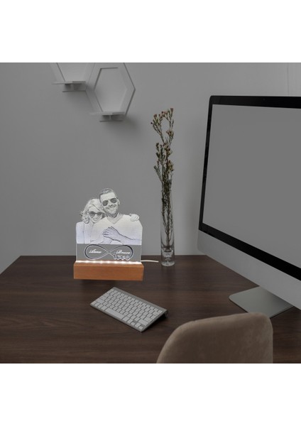 Kişiye Özel Fotoğraflı 3D Model Pleksi LED Dekoratif Gece Lambası indirimleri