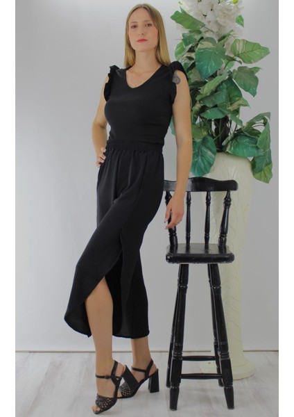 Fırfırlı Kolsuz Bluz Siyah - 1290.30 modelleri