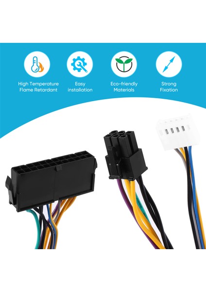 Atx Ana 24PIN Dişi - 6pin Erkek Pcı-E Psu Güç Adaptörü Besleme Kablosu Konnektörü Elite 8100 8200 8300 800G1 Için (Yurt Dışından)
