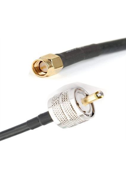 1 Adet RG58 Kablo Uhf SO239 Dişi Sma Erkek Konnektör Rf Koaksiyel Düz Uzatma Kablosu, 1m (Yurt Dışından)