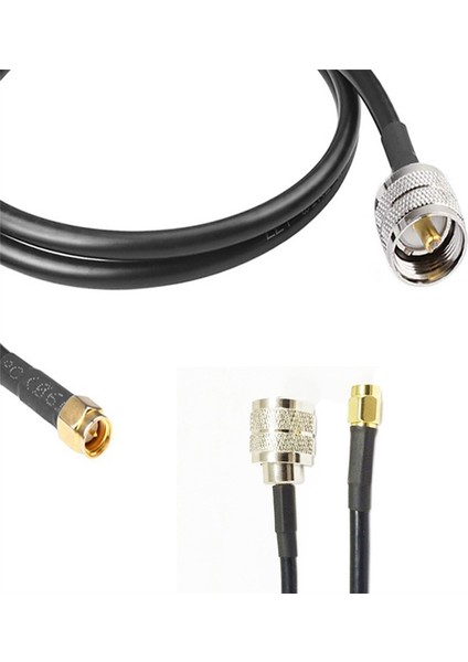 1 Adet RG58 Kablo Uhf SO239 Dişi Sma Erkek Konnektör Rf Koaksiyel Düz Uzatma Kablosu, 1m (Yurt Dışından)