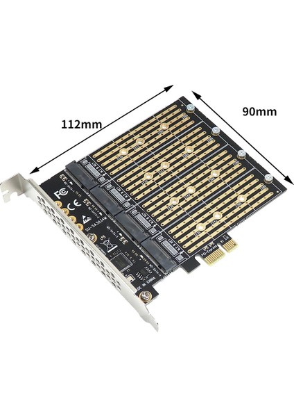 Pcıe Nvme Adaptörü B Anahtarı M2 M.2 4 Port Ngff Sata SSD 10 Gbps Pcı Express X1 Pcı-E Genişletme Kartı Yükseltici (Yurt Dışından)