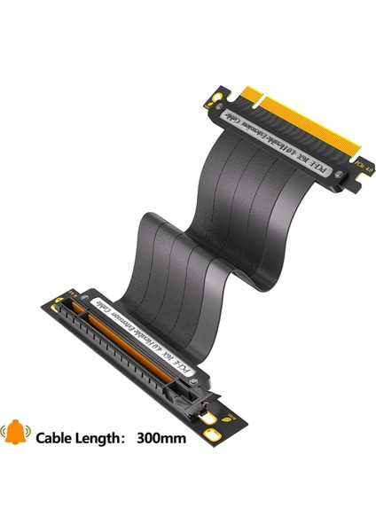 Pcıe 4.0 16X Uzatma Kablosu, 64 Gbs Yüksek Hızlı Gpu Yükseltici Kablo Kart Için, Uzunluk 30 cm (90 Derece) (Yurt Dışından)