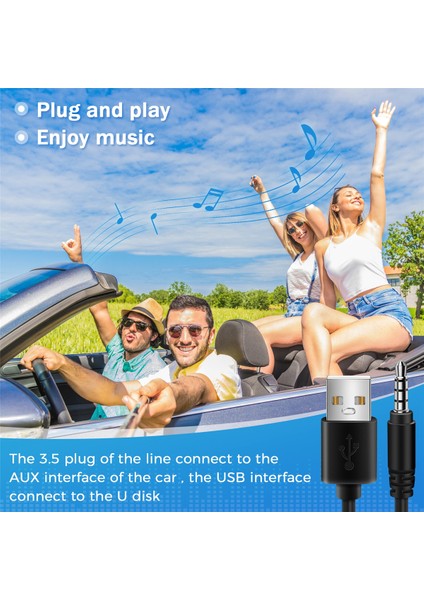 3.5mm Fiş Aux Ses Jakından USB 2.0 Erkek Şarj Kablosu Adaptör Kablosu Araba Mp3 Için (Yurt Dışından)
