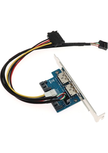 Masaüstü Bilgisayar Çift Portlu Sata Güç Esata Esatap 9pin USB 2.0 Dönüştürücü Genişletme Arka Braket Kartı (Yurt Dışından)
