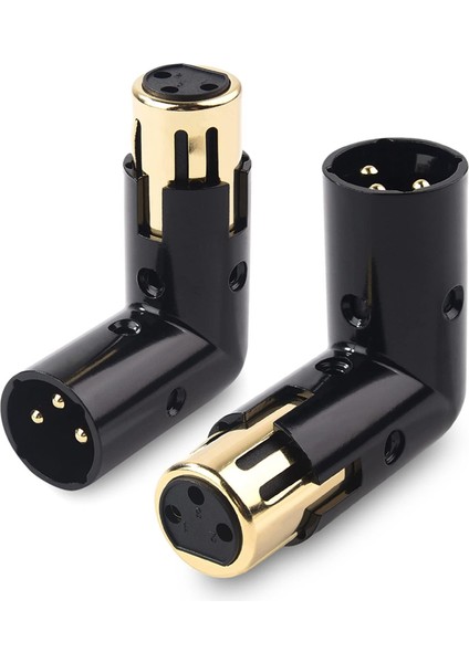 1 Adet 3pin Xlr Açı Adaptörü Ayarlanabilir Erkekten Dişiye Sağ 90 Derece (Yurt Dışından)
