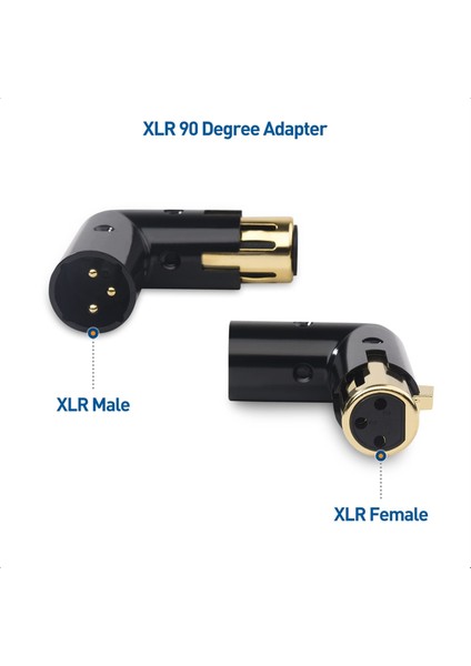 1 Adet 3pin Xlr Açı Adaptörü Ayarlanabilir Erkekten Dişiye Sağ 90 Derece (Yurt Dışından)