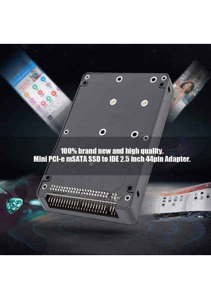 44PIN Msata'dan 2.5 Inç Ide HDD SSD Pata Adaptörü Dönüştürücü Kartı ve Kasa (Yurt Dışından)