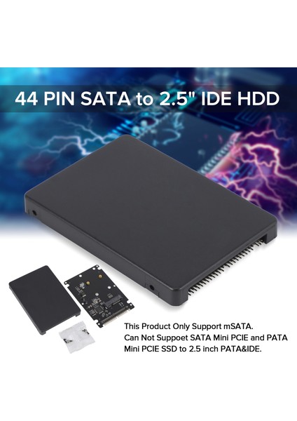 44PIN Msata'dan 2.5 Inç Ide HDD SSD Pata Adaptörü Dönüştürücü Kartı ve Kasa (Yurt Dışından)