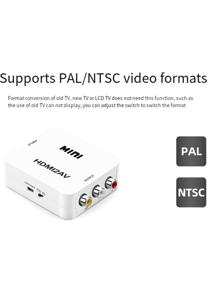 1080P - Av Video Kompozit Dönüştürücü Kutusu Cvsb L/r Ölçekleyici Adaptörü Beyaz ile Uyumlu (Yurt Dışından)