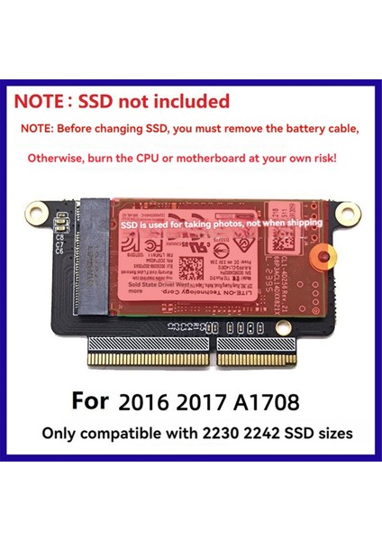 A1708 M.2 SSD Adaptörü Nvme Pcı Express Pcıe'den Ngff M2 Kartına Pro Retina 13 Inç 2016 2017 (Yurt Dışından)