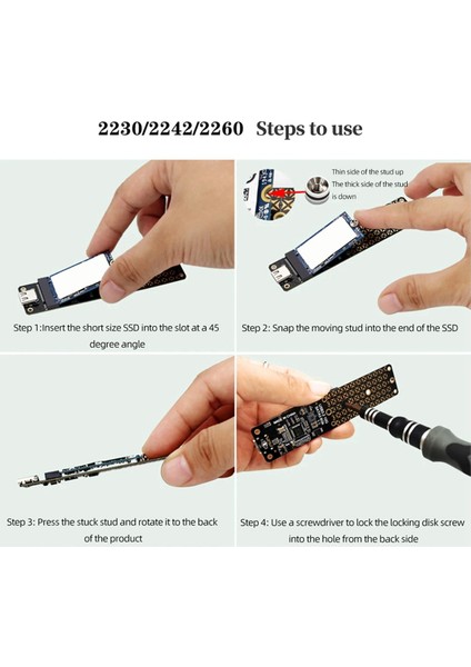 M.2 Nvme USB 3.1 Adaptörü M.2bkey C Sabit Disk Dönüştürücü 10 Gbps Ngff Sata Katı Hal Diski 2230/2242/2260/2280 Için (Yurt Dışından)