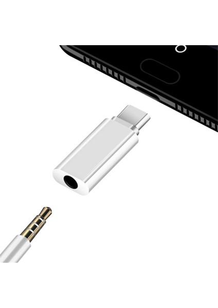 Adet Type-C - 3.5mm Jack Dönüştürücü Kulaklık Ses Adaptörü Kablosu Tip USB C 3.5 mm Dişi Kulaklık Aux (Yurt Dışından)