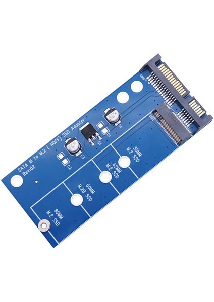 Ngff M.2 Adaptörü M2'den Sata 3 SSD Genişletme Kartı B Anahtar Desteği 30/42/60/80MM Mavi (Yurt Dışından)