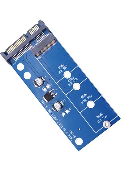 Ngff M.2 Adaptörü M2'den Sata 3 SSD Genişletme Kartı B Anahtar Desteği 30/42/60/80MM Mavi (Yurt Dışından)