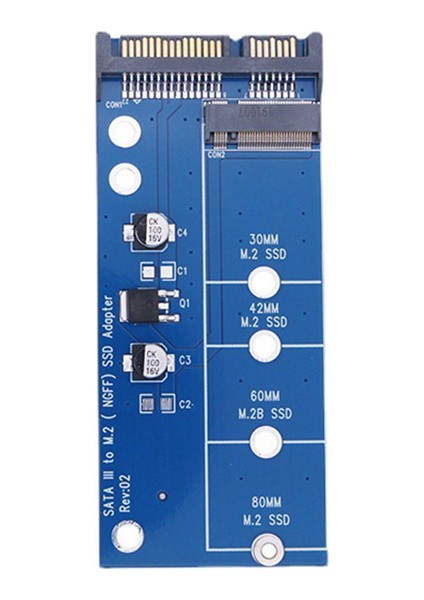 Ngff M.2 Adaptörü M2'den Sata 3 SSD Genişletme Kartı B Anahtar Desteği 30/42/60/80MM Mavi (Yurt Dışından)