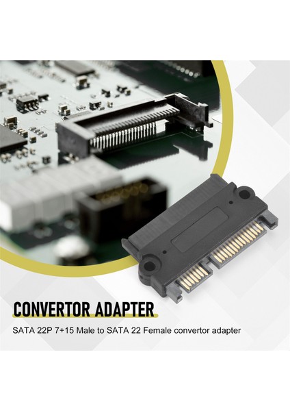 Sata 22P 7 + 15 Erkek - 22PIN Dişi Dönüştürücü Adaptör (Yurt Dışından)