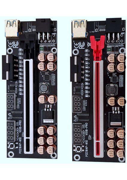VER018 Pro Pcı-E Yükseltici Kart USB 3.0 Kablosu 018 Plus Pcı Express 1x Ila 16X Genişletici Pcıe Adaptörü Btc Madenciliği Için (Kırmızı) (Yurt Dışından)