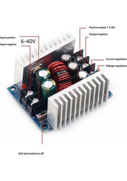 300W 20A Dc-Dc Ayarlanabilir Buck Konvertör Modülü Sabit Akım Voltaj Regülatörü Güç Kaynağı Sürücüsü (Yurt Dışından)