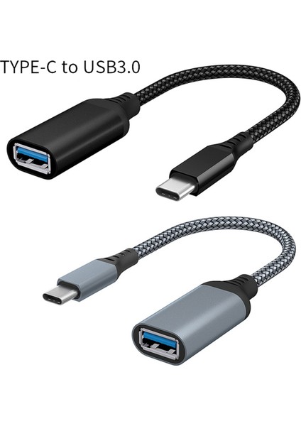 Yüksek Kaliteli Veri Kablosu Type-C - Usb3.0 Transfer Mobil Tablet Bilgisayar Araç Uzatma Dönüştürücü Gri (Yurt Dışından)