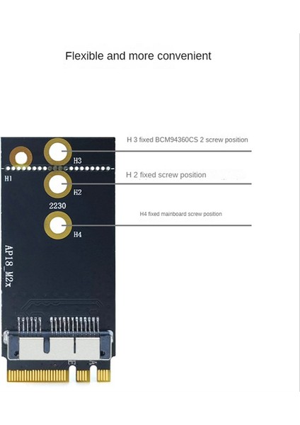 Adet Ngff M.2 Anahtar A/e Adaptör Kartı Kablosuz Ağ BCM94360CS2 BCM94360 BCM943224 (Yurt Dışından)